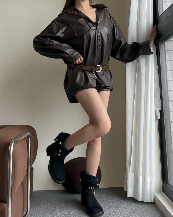 【預購】鉚釘中筒機車靴 