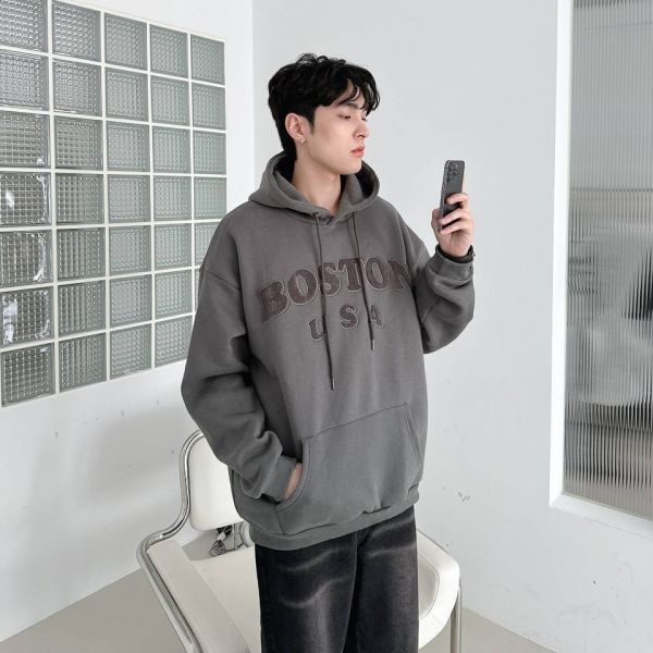 BOSTON勾毛刷毛帽Tee 