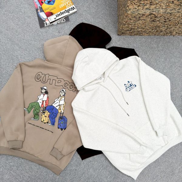 OUTDOOR雙人旅行刷毛帽Tee 