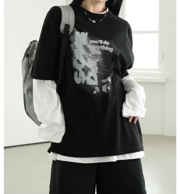 【現貨】模糊字母印花短Tee 