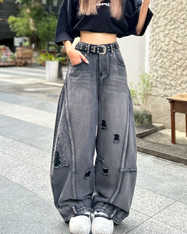 【現貨】反轉解構破壞彎刀褲 