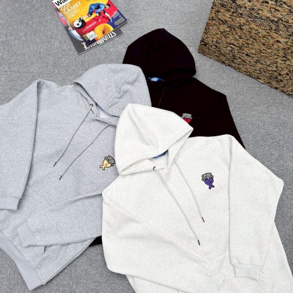 刺繡跳色愛心刷毛帽Tee 