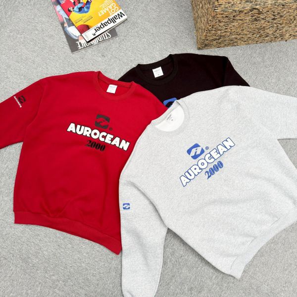 AUROCEAN 2000刺繡刷毛大學Tee 