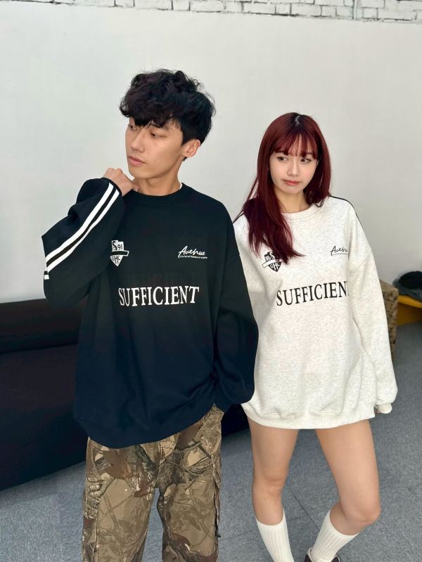 SUFFICIENT滾邊寬版大學Tee 