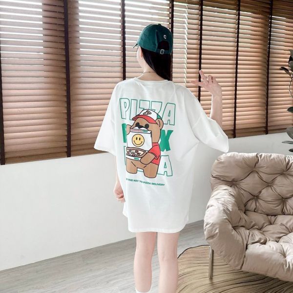 【現貨】PIZZA小熊外送員印花Tee 