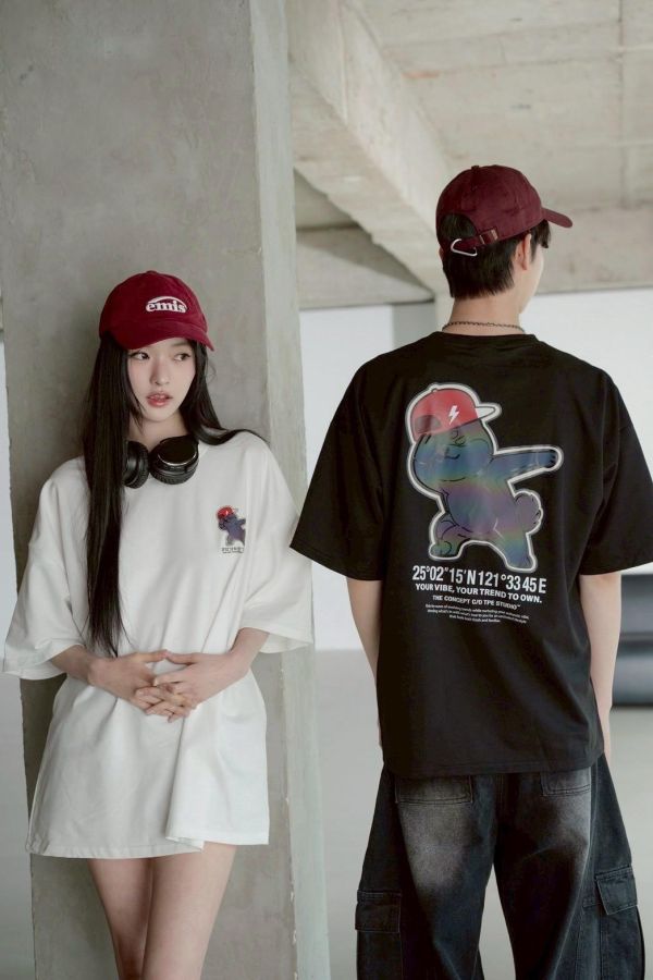 【現貨】閃電貓柴犬炫彩反光短Tee 