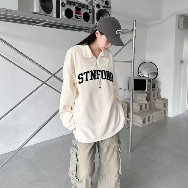 STNFORD毛巾繡小高領衛衣 