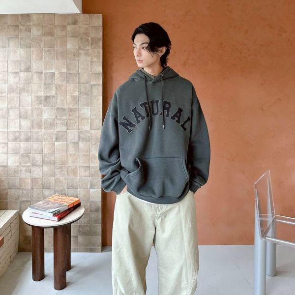 NATURAL貼布繡水洗帽Tee 