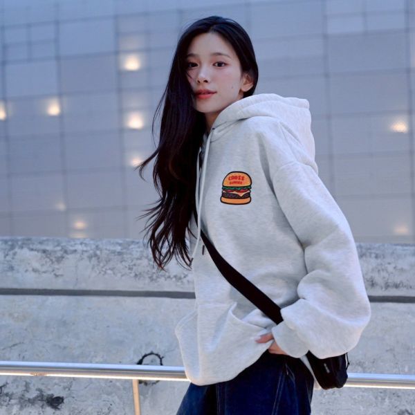 CROSS BUGER印花刷毛帽Tee 