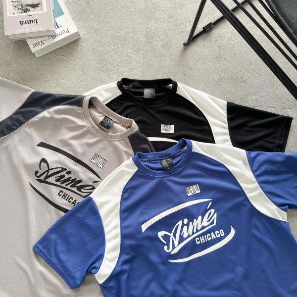 【現貨】Aime肩袖撞色拼接短Tee 