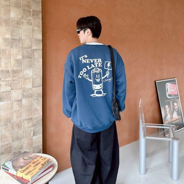 電池先生印花刷毛大學Tee 