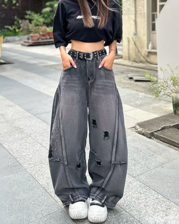 【現貨】反轉解構破壞彎刀褲 