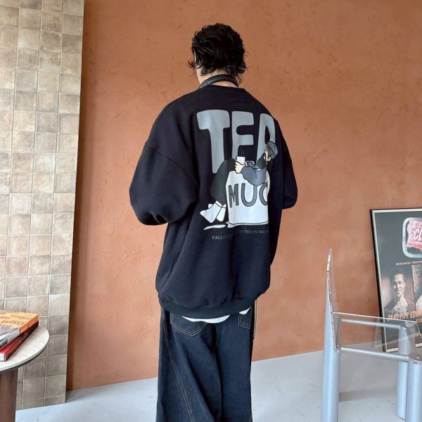 TEA  MUG咖啡杯大叔刷毛大學Tee 