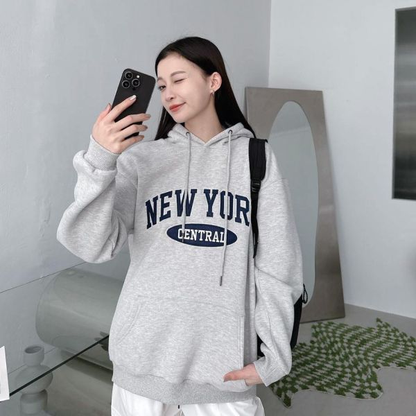 【現貨】刺繡NEW YORK字母刷毛帽Tee 