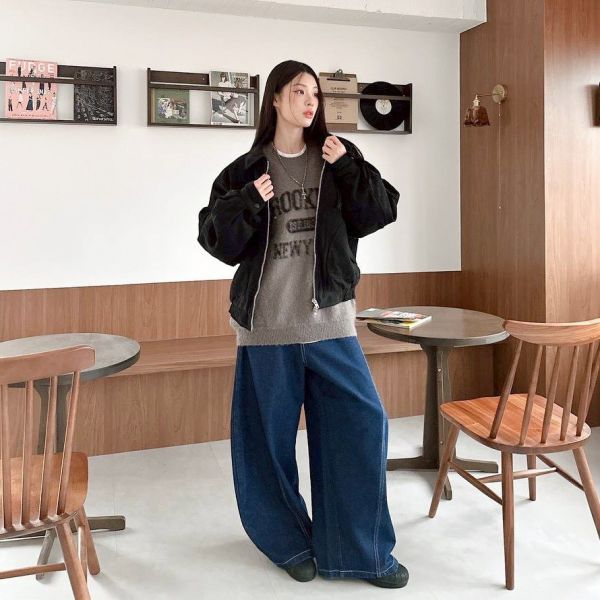 斜紋布廓形鋪棉外套 