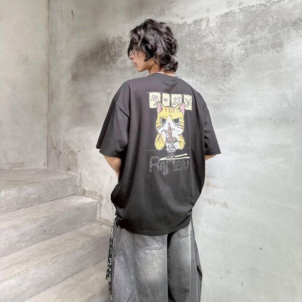 【現貨】ramen拉麵貓咪印花短Tee 