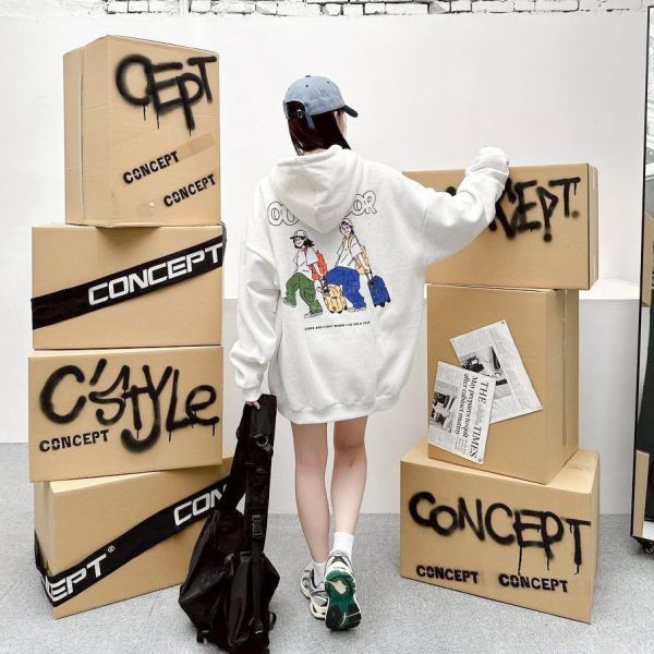 OUTDOOR雙人旅行刷毛帽Tee 