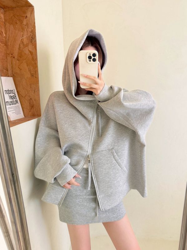 【自訂款新品】斜拉鍊寬版厚磅太空棉外套 