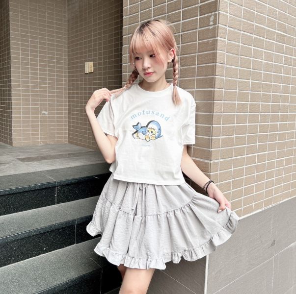 【現貨】鯊魚貓咪短版上衣 