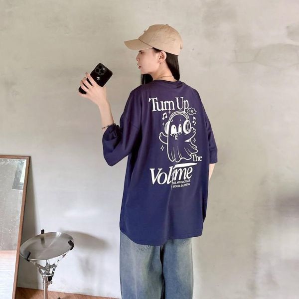 嘟嘴音樂幽靈印花短Tee 