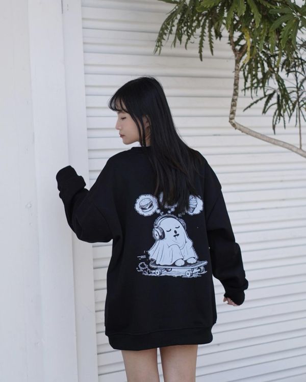 現貨【牛奶暖絨】愛吃幽靈牛奶絨大學Tee 