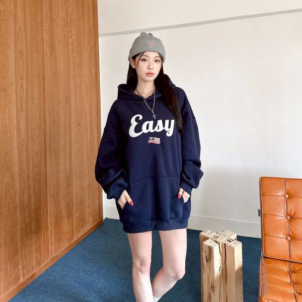 Easy美國旗刺繡刷毛帽Tee 