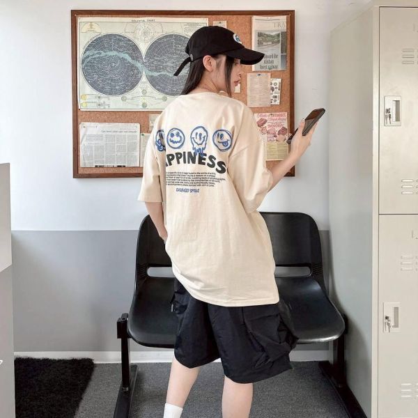 【現貨】】HAPPINESS潑漆笑臉印花短Tee 