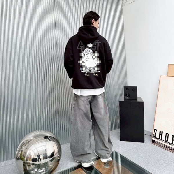 【現貨】GHOST REAL棋盤格滑板幽靈刷毛帽Tee 