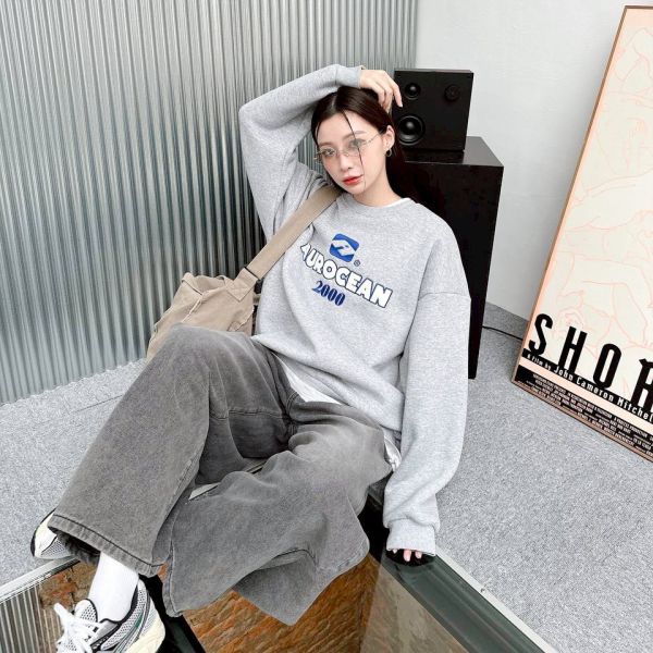 AUROCEAN 2000刺繡刷毛大學Tee 