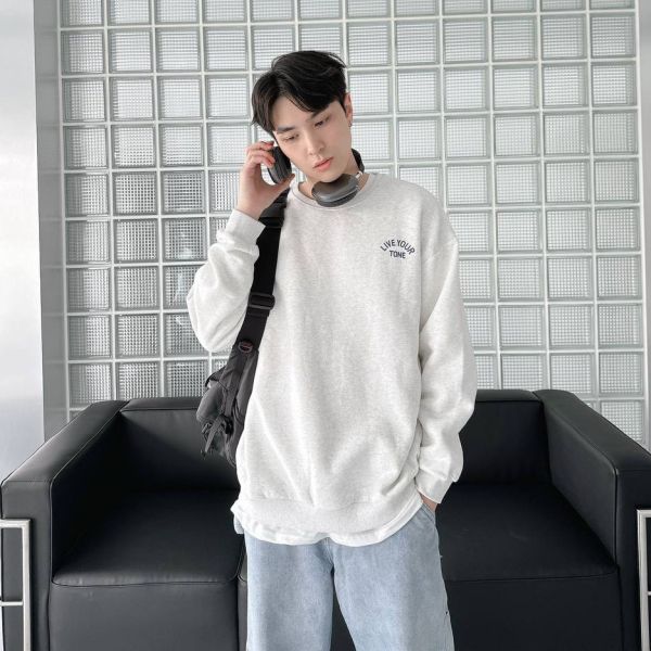 STAYALONE看書男孩刷毛大學Tee 