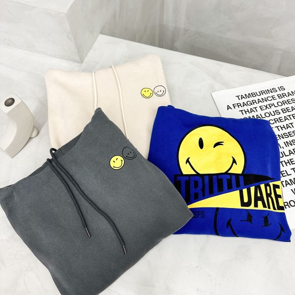 反差笑臉插圖刷毛帽Tee 