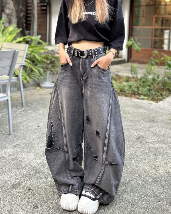 【現貨】反轉解構破壞彎刀褲 