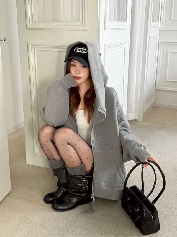 【自訂款新品】斜拉鍊寬版厚磅太空棉外套 