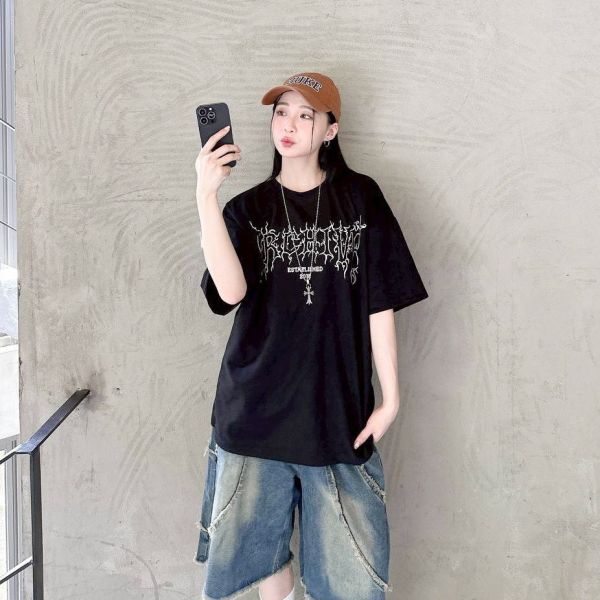 【現貨】ESTABLISHED 2018荊棘簍空字體麂皮Tee 