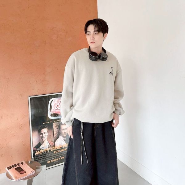 電池先生印花刷毛大學Tee 