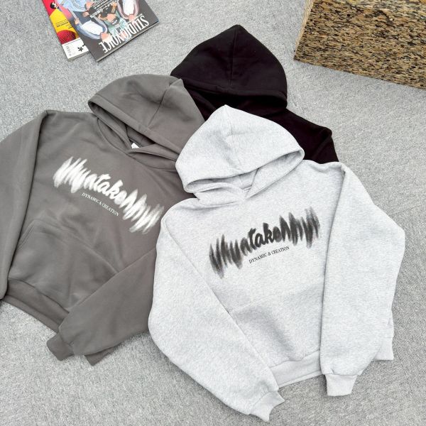 DYNAMIC&CREATION動態模糊印花刷毛帽Tee 