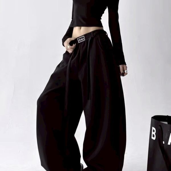 【預購】美式高腰抽繩棉褲 