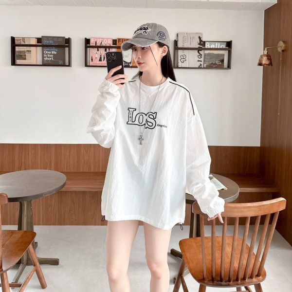 【現貨】LOS Angeles撞色滾線束口風衣 