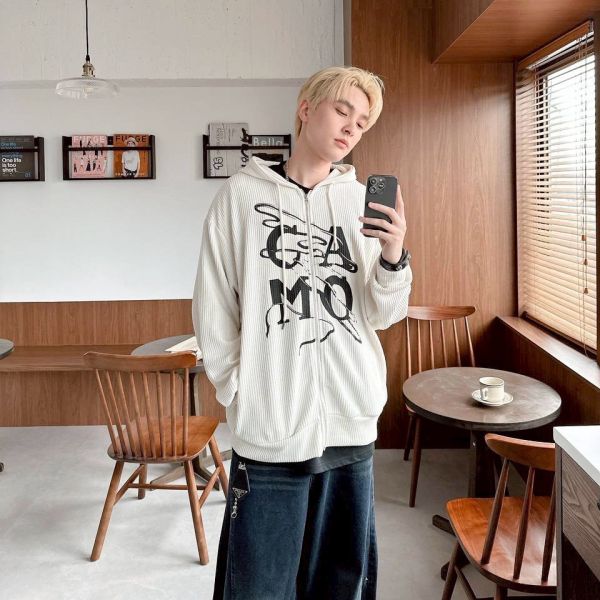 CAMO水墨抽繩連帽外套 