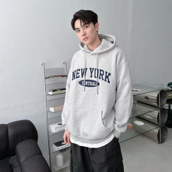 【現貨】刺繡NEW YORK字母刷毛帽Tee 