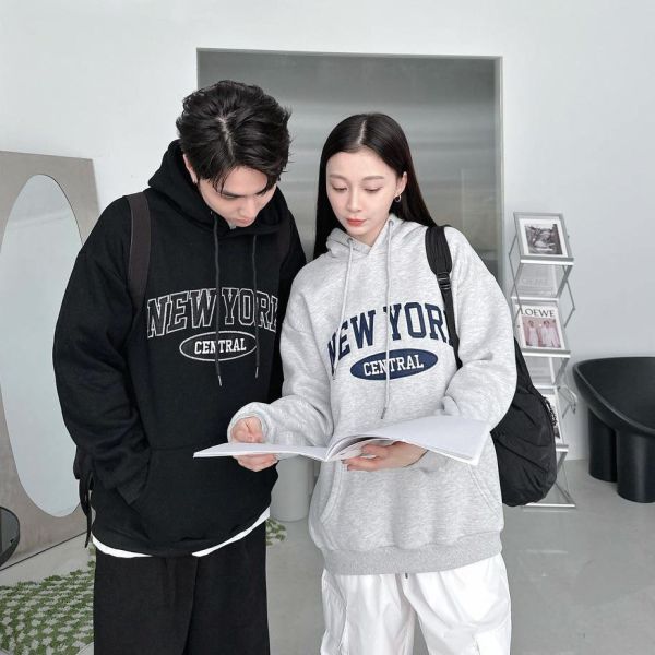 【現貨】刺繡NEW YORK字母刷毛帽Tee 