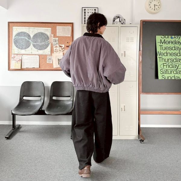 斜紋布廓形鋪棉外套 