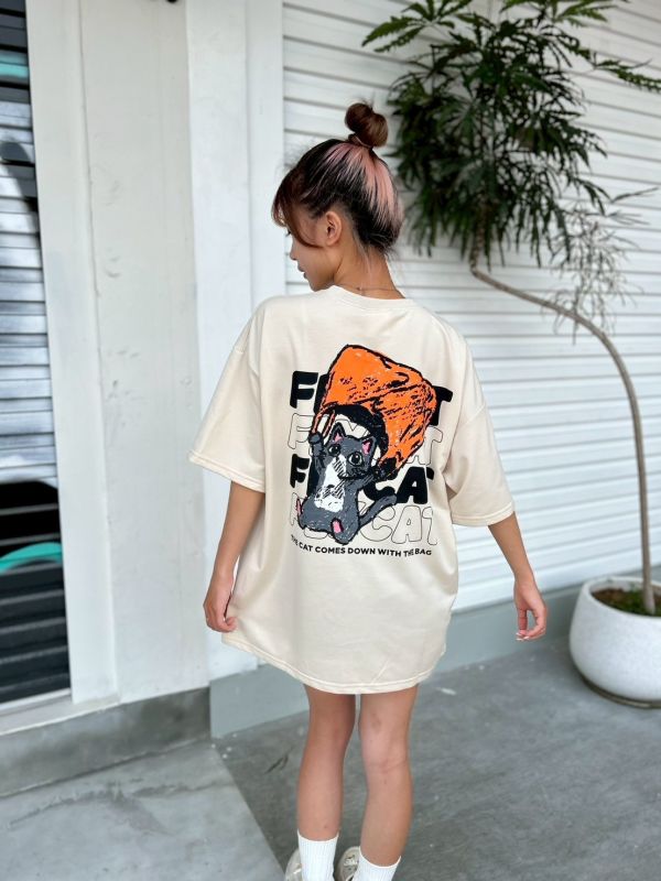 【現貨】FLYCAT袋子貓塗鴉Tee 