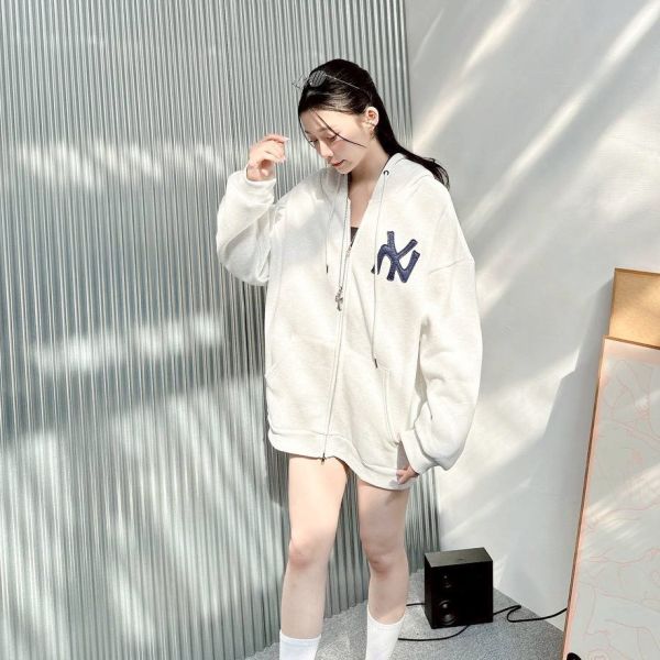 NY貼布雙拉鍊連帽外套 