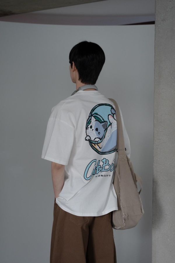 【現貨】CAT BOWL貓咪水缸印花短Tee 