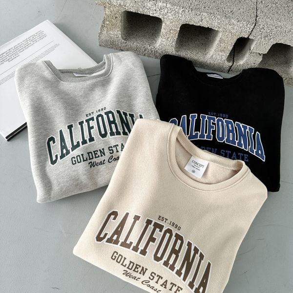 CALIFORNIA字母刷毛大學Tee 