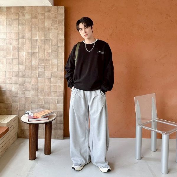 SNOW雪人插畫感刷毛大學Tee 