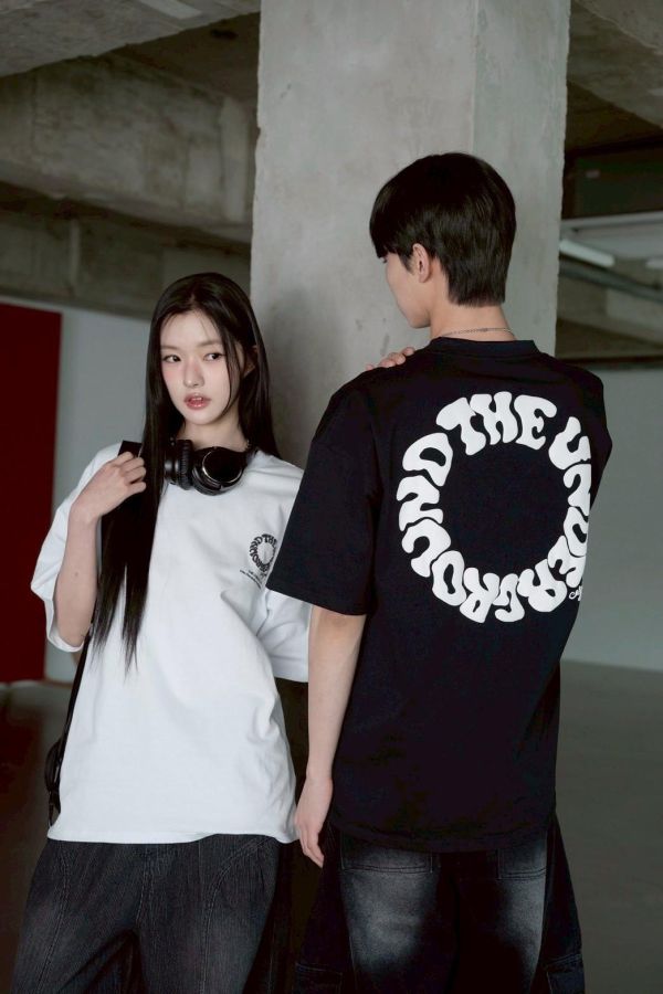 環繞字體發泡短Tee 