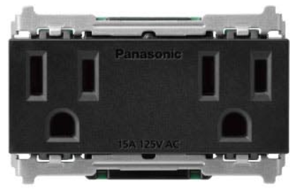 【國際】5.5絞線用埋入式附接地雙插座-霧色 