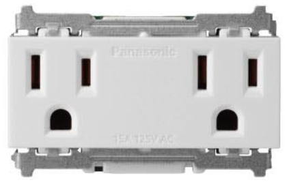 【國際】5.5絞線用埋入式附接地雙插座-霧色 